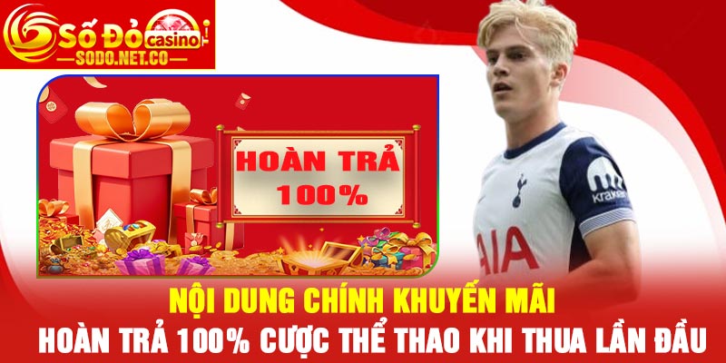 Nội dung chính khuyến mãi Hoàn trả 100% cược thể thao khi thua lần đầu
