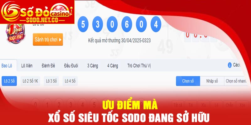 Ưu điểm mà Xổ Số Siêu Tốc Sodo đang sở hữu